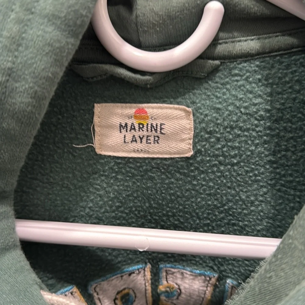 Marine Layer Green Hoodie with Avocado Patch - Picture 2 of 6